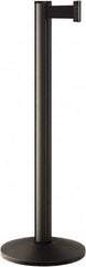 Lavi Industries - 40" High, 2-3/4" Pole Diam, Stanchion - 14" Base Diam, Dome Cast Iron Base, Polished Chrome (Color) Aluminum Post, 7' x 2" Tape, Single Line Tape - Exact Tooling