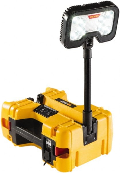 Pelican Products, Inc. - 12 Volt, Cordless, LED Portable Floor Work Light - 1 Head, 4,000 Lumens, Polypropylene, 12" High - Exact Tooling