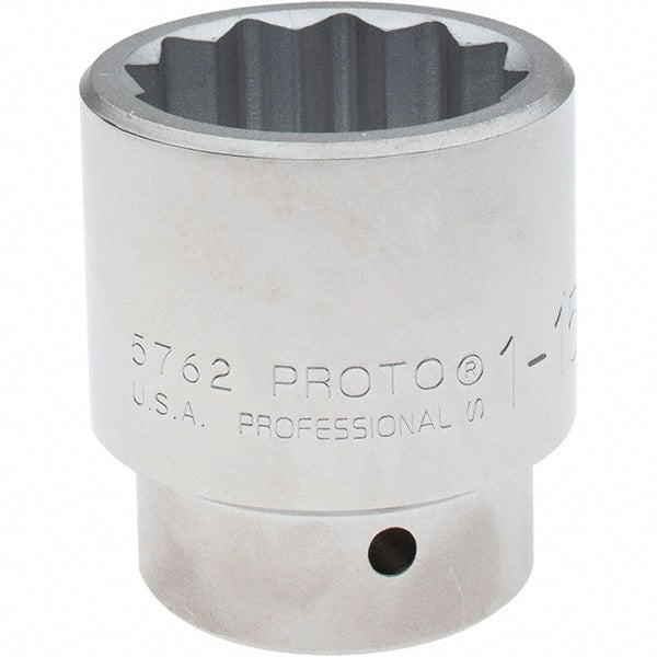 Proto - 1-15/16", 1" Drive, Standard Hand Socket - 12 Points, 3-5/16" OAL, Steel, Full Polish Finish - Exact Tooling