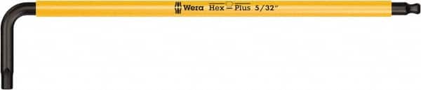 Wera - 5/32" Hex, Long Arm, Hex Key - 5-3/8" OAL, Cast Steel, Inch System of Measurement - Exact Tooling