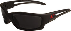 Edge Eyewear - Smoke Lenses, Framed Safety Glasses - Scratch Resistant, Black Nylon Frame, Size Universal, Wrap Around - Exact Tooling