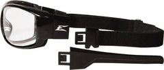 Edge Eyewear - Clear Lenses, Framed Safety Glasses - Anti-Fog, Scratch Resistant, Black Nylon Frame, Size Universal, Wrap Around - Exact Tooling