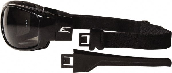 Edge Eyewear - Smoke Lenses, Framed Safety Glasses - Anti-Fog, Scratch Resistant, Black Nylon Frame, Size Universal, Wrap Around - Exact Tooling