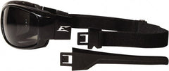 Edge Eyewear - Smoke Lenses, Framed Safety Glasses - Anti-Fog, Scratch Resistant, Black Nylon Frame, Size Universal, Wrap Around - Exact Tooling