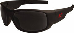 Edge Eyewear - Smoke Lenses, Framed Safety Glasses - Scratch Resistant, Black Nylon Frame, Size Universal, Wrap Around - Exact Tooling