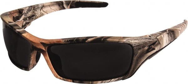 Edge Eyewear - Smoke Lenses, Framed Safety Glasses - Scratch Resistant, Forest Camo Nylon Frame, Size Universal, Wrap Around - Exact Tooling