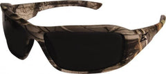 Edge Eyewear - Smoke Lenses, Framed Safety Glasses - Scratch Resistant, Forest Camo Nylon Frame, Size Universal, Wrap Around - Exact Tooling