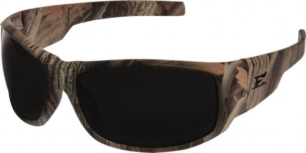Edge Eyewear - Smoke Lenses, Framed Safety Glasses - Scratch Resistant, Forest Camo Nylon Frame, Size Universal, Wrap Around - Exact Tooling