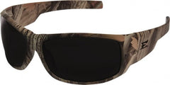 Edge Eyewear - Smoke Lenses, Framed Safety Glasses - Scratch Resistant, Forest Camo Nylon Frame, Size Universal, Wrap Around - Exact Tooling