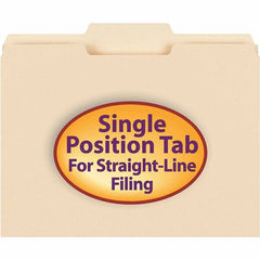 SMEAD - 11-5/8 x 9-1/2", Letter Size, Manila, File Folders with Top Tab - 11 Point Stock, 1/3 Tab Cut Location - Exact Tooling