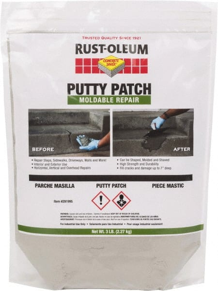 Rust-Oleum - 3 Lb Bag Concrete Saver - Gray, 1.5 Sq Ft at 1/4" Thick Coverage, Portland Cement - Exact Tooling