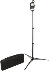 Bayco - Cordless, LED Portable Tripod Work Light - 1 Head, 1,000 & 500 Lumens, Aluminum, 32" Long x 5" Wide x 16" High - Exact Tooling