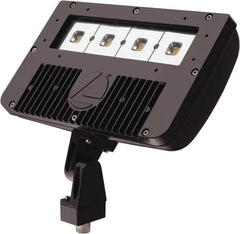 Lithonia Lighting - 1 Head, 120-277 Volt, 54 Watt, LED Floodlight Fixture - Knuckle Mount, 3-1/8" Long x 12-7/8" Wide x 7-3/4" High, Aluminum Housing - Exact Tooling