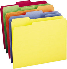 SMEAD - 8-1/2 x 11", Letter Size, Assorted Colors, File Folders with Top Tab - 11 Point Stock, 1/3 Tab Cut Location - Exact Tooling