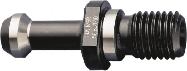 HAIMER - C Style, BT30 Taper, M12x1.75 Thread, 60° Angle Radius, High Torque Retention Knob - 1.693" OAL, 0.4331" Knob Diam, 0.7087" Flange Thickness, 0.9055" from Knob to Flange, 0.4921" Pilot Diam, 0.0984" Coolant Hole, Through Coolant - Exact Tooling