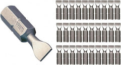 Wiha - 6mm Blade, 1/4" Drive Slotted Screwdriver Bit - 1" OAL - Exact Tooling
