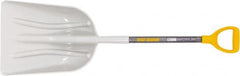 True Temper - 18-1/2" High x 14-3/8" Wide Square Plastic Scoop - 28" Long Wood D-Grip Handle, No Step - Exact Tooling