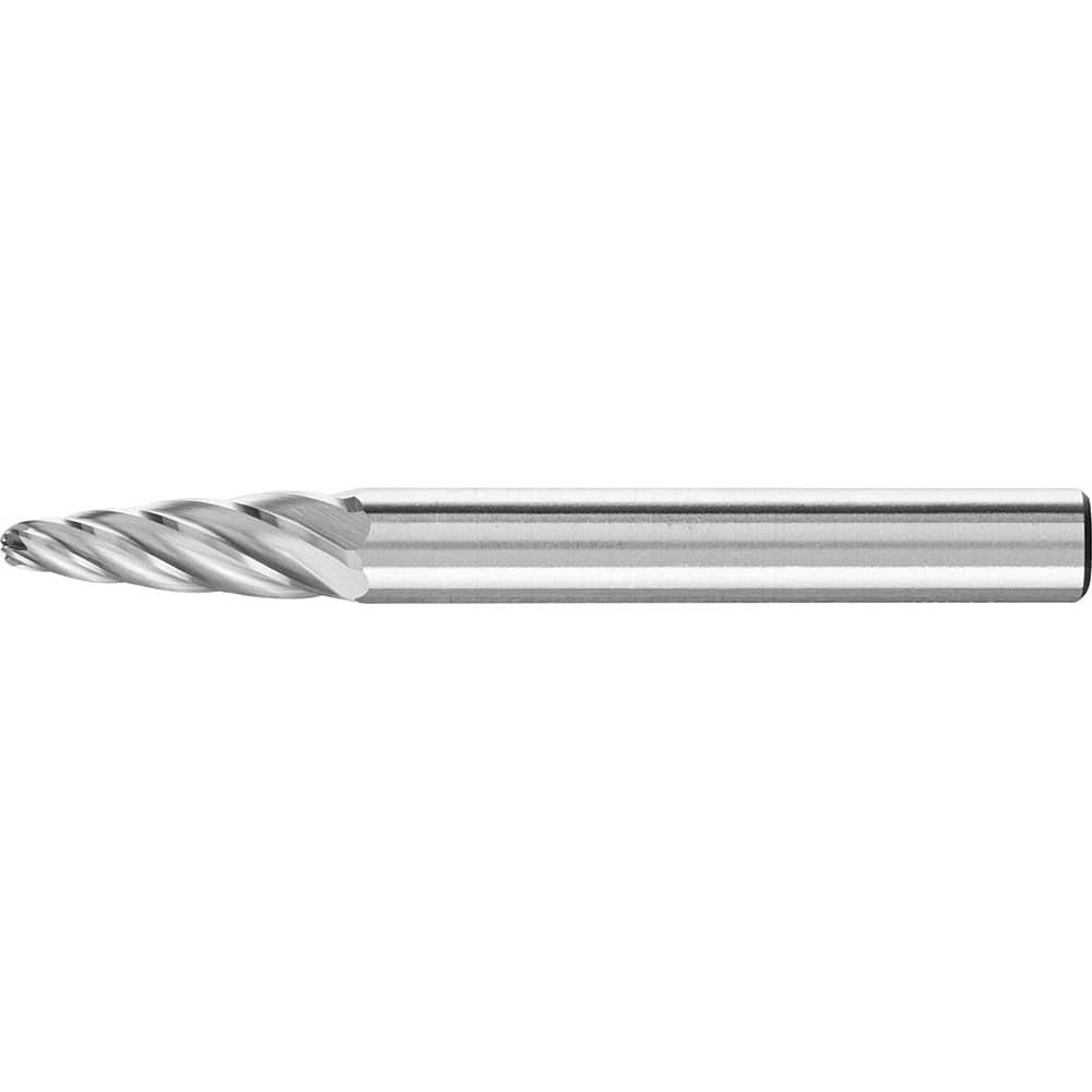 PFERD - SF-1, 1/4" Cut Diam, 1/4" Shank Diam, Carbide Inox Cut Tree with Radius End Burr - Exact Tooling