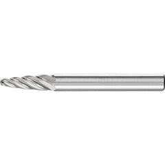 PFERD - SF-1, 1/4" Cut Diam, 1/4" Shank Diam, Carbide Inox Cut Tree with Radius End Burr - Exact Tooling