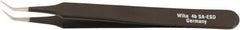 Wiha - 4-23/32" OAL SS-SA ESD Safe Tweezers - Very Fine - Exact Tooling
