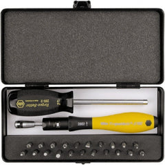 Wiha - 24 Piece, 1/4" Drive Screwdriver Micro Bit Set - #000 to #0 Phillips, 0.7 to 1.3mm Hex, T1 to T6 Torx, 0.8, 1.2, 1.5 & 2mm Slotted - Exact Tooling