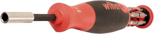 Wiha - 13 Piece, 1/4" Drive Screwdriver SoftFinish Handle Bit Set - 5/64 to 1/4" Hex, 2 to 6mm Hex - Exact Tooling