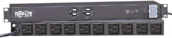 Tripp-Lite - 12 Outlets, 120 VAC15 Amps, 10' Cord, Power Outlet Strip - Floor, Keyhole Mount, 5-15 NEMA Configuration, 4" Strip - Exact Tooling