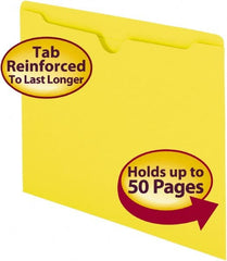 SMEAD - 8-1/2 x 11", Letter Size, Yellow, Colored Folders with Double-Ply Tabs - 11 Point Stock, Straight Tab Cut Location - Exact Tooling