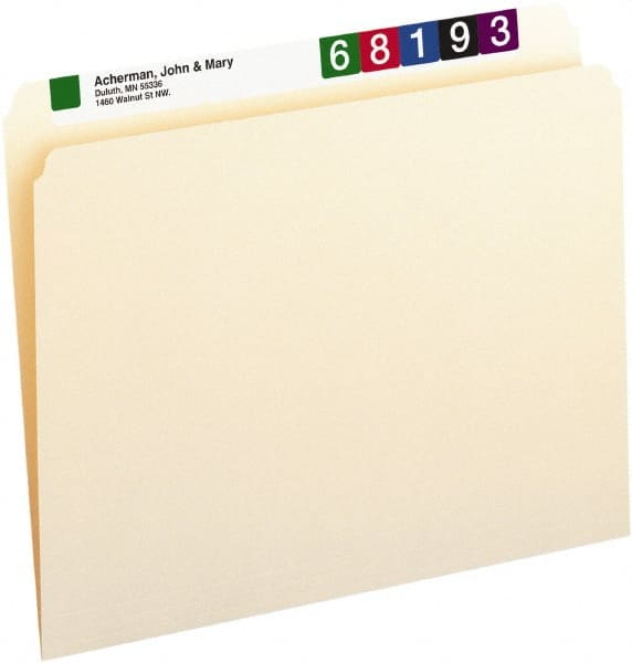 SMEAD - 8-1/2 x 11", Letter Size, Manila, File Folders with Top Tab - 11 Point Stock, Straight Tab Cut Location - Exact Tooling