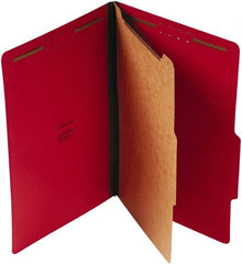 UNIVERSAL - 8-1/2 x 14", Legal, Ruby Red, Classification Folders with Top Tab Fastener - 25 Point Stock, Right of Center Tab Cut Location - Exact Tooling
