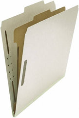 UNIVERSAL - 8-1/2 x 11", Letter Size, Gray, Classification Folders with Top Tab Fastener - 25 Point Stock, Right of Center Tab Cut Location - Exact Tooling