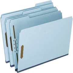Pendaflex - 8-1/2 x 11", Letter Size, Blue, Classification Folders with Top Tab Fastener - 25 Point Stock, 1/3 Tab Cut Location - Exact Tooling