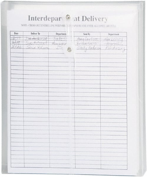 SMEAD - 8-1/2 x 11", Letter Size, Transparent Clear, Poly String & Button Envelope - Exact Tooling