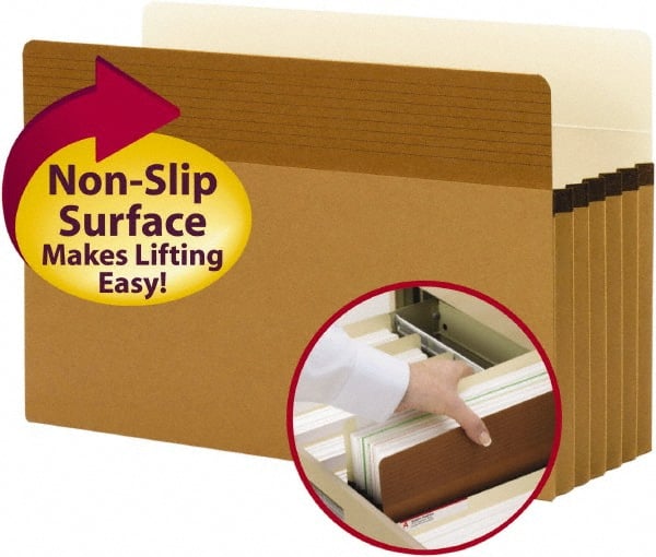 SMEAD - 8-1/2 x 14", Legal, Redrope, Expansion Folders - Straight Tab Cut Location - Exact Tooling