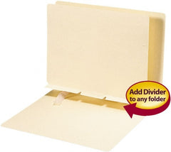 SMEAD - 8-1/2 x 11", Letter Size, Manila, Classification Folders with End Tab Fastener - 11 Point Stock, Straight Tab Cut Location - Exact Tooling
