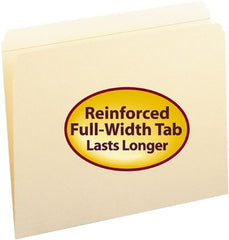 SMEAD - 8-1/2 x 11", Letter Size, Manila, File Folders with Top Tab - 11 Point Stock, Straight Tab Cut Location - Exact Tooling
