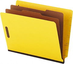 Universal One - 8-1/2 x 11", Letter Size, Yellow, Classification Folders with End Tab Fastener - 25 Point Stock, Straight Tab Cut Location - Exact Tooling