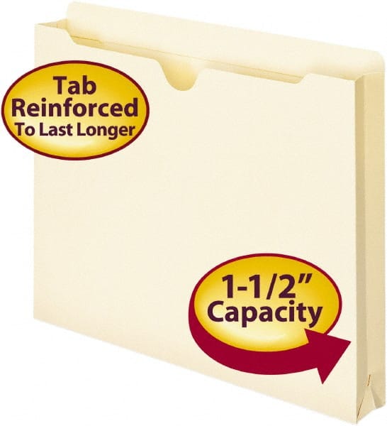 SMEAD - 8-1/2 x 11", Letter Size, Manila, File Jacket - 11 Point Stock, Straight Tab Cut Location - Exact Tooling