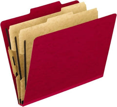 Pendaflex - 8-1/2 x 11", Letter Size, Scarlet, Classification Folders with Top Tab Fastener - 20 Point Stock, Right of Center Tab Cut Location - Exact Tooling