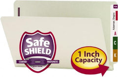 SMEAD - 8-1/2 x 14", Legal, Gray-Green, Expansion Folders - 25 Point Stock, Straight Tab Cut Location - Exact Tooling