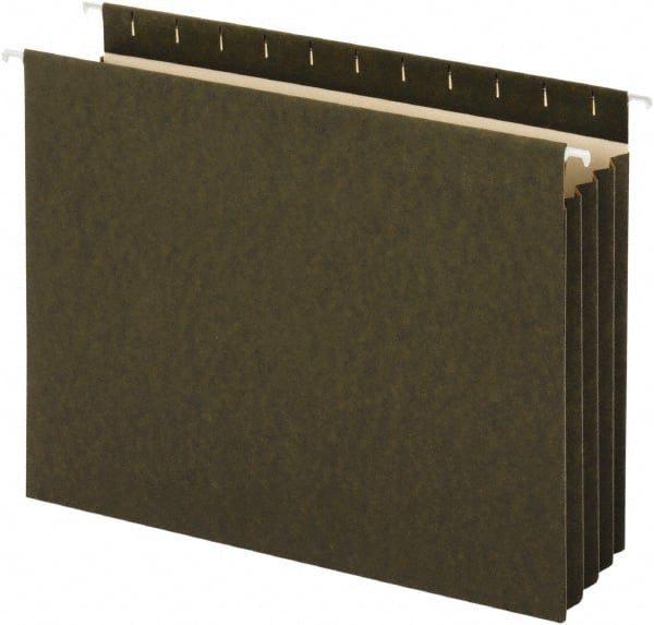 UNIVERSAL - 8-1/2 x 11", Letter Size, Standard Green, Hanging File Folders with Box Bottom - 11 Point Stock - Exact Tooling