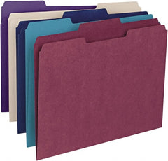 SMEAD - 8-1/2 x 11", Letter Size, Assorted Colors, File Folders with Top Tab - 11 Point Stock, 1/3 Tab Cut Location - Exact Tooling