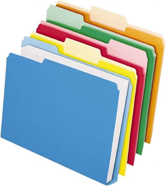 Pendaflex - 8-1/2 x 11", Letter Size, Assorted Colors, File Folders with Top Tab - 11 Point Stock, 1/3 Tab Cut Location - Exact Tooling