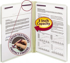 SMEAD - 8-1/2 x 11", Letter Size, Gray-Green, Expandable File Folders with Top Tab Pocket - 25 Point Stock, 1/3 Tab Cut Location - Exact Tooling