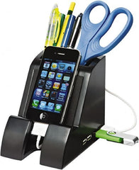 Victor - Black Smart Charge Pencil Cup with USB Charging Hub - Use with Mini USB & USB Powered Devices - Exact Tooling
