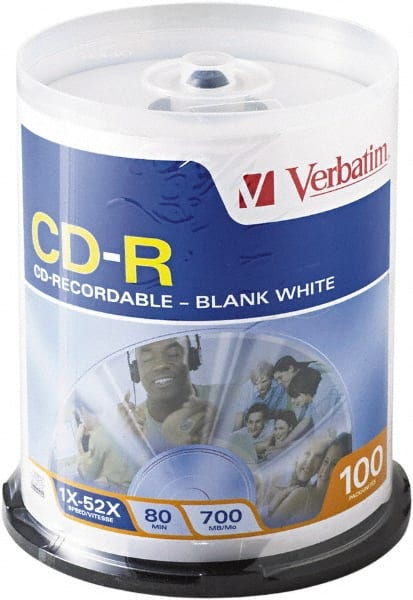 Verbatim - White CD-R Discs - Use with CD, DVD - Exact Tooling