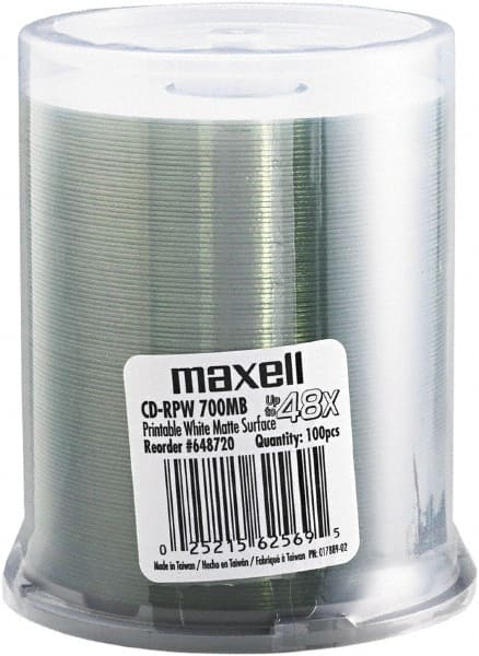 Maxell - Matte White CD-R Discs - Use with CD, DVD - Exact Tooling