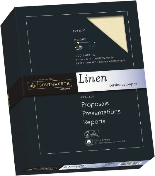 Southworth - 8-1/2" x 11" Ivory Copy Paper - Use with Laser Printers, Copiers, Inkjet Printers - Exact Tooling