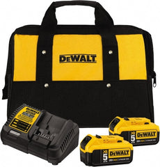 DeWALT - 20 Volt, 2 Battery Lithium-Ion Power Tool Charger - 1 hr to Charge, AC Wall Outlet Power Source, Batteries Included - Exact Tooling