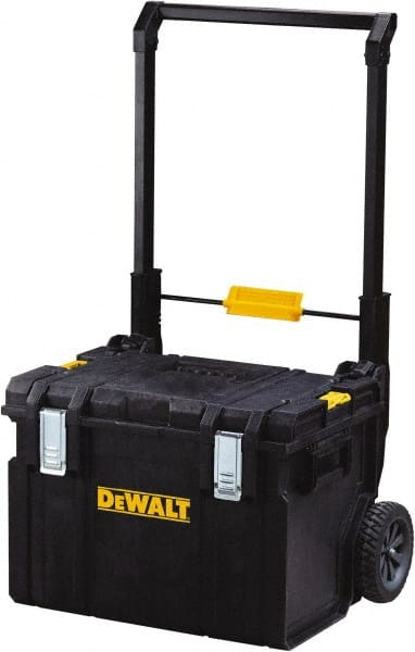 DeWALT - 2 Piece, Black/Yellow Wheeled Tool Box - 18-3/4" Deep x 38-7/8" High x 23-3/8" Wide, Removable Tray - Exact Tooling